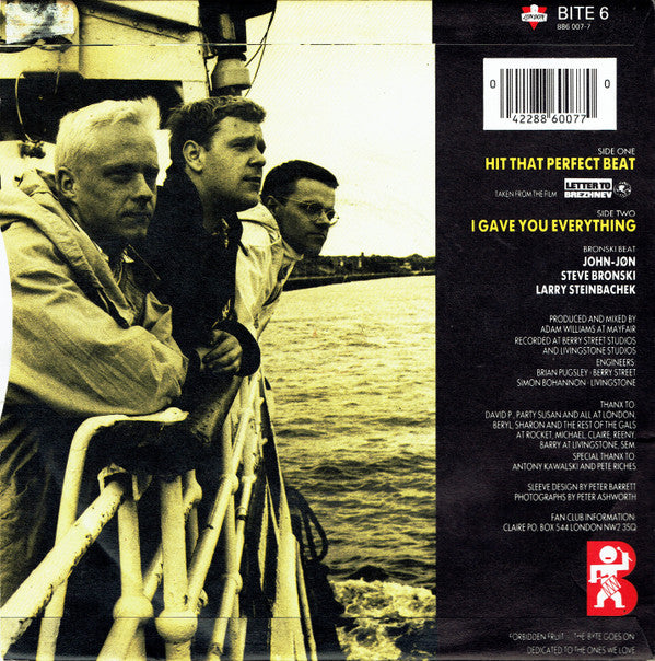 Bronski Beat : Hit That Perfect Beat (7", Blu)