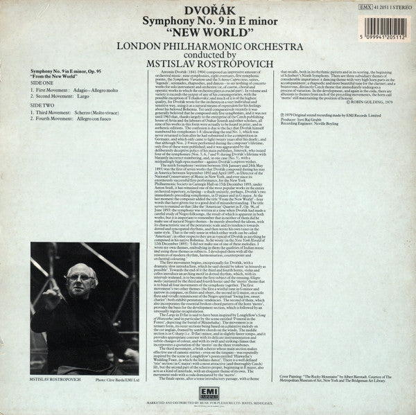 Antonn Dvok, London Philharmonic Orchestra, Mstislav Rostropovich - Symphony No. 9 In E Minor New World (LP) (Good Plus (G)) - DaddyPop