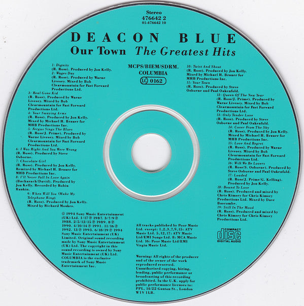 Deacon Blue : Our Town - The Greatest Hits (CD, Comp)