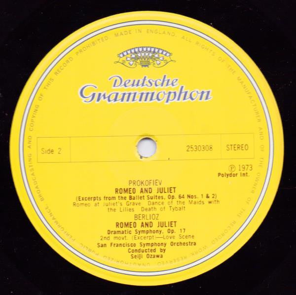 Hector Berlioz • Pyotr Ilyich Tchaikovsky • Sergei Prokofiev • San Francisco Symphony • Seiji Ozawa : Romeo And Juliet (LP, Gat)