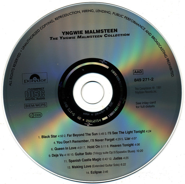 Yngwie Malmsteen : The Yngwie Malmsteen Collection (CD, Comp, RE, EDC)