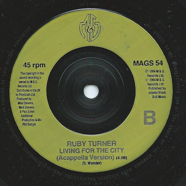 Ruby Turner : Living For The City (7", Single)