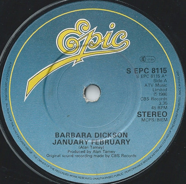 Barbara Dickson : January February (7", Single)