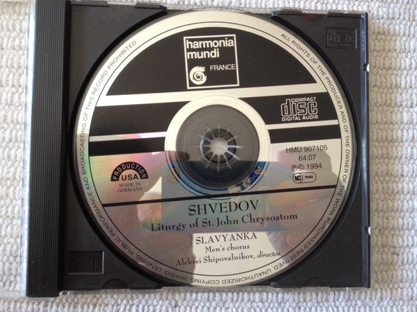 Konstantin Schwedow, Slavyanka Men's Russian Chorus, Aleksei Shipovalnikov : Liturgy Of St. John Chrysostom (CD, Album)