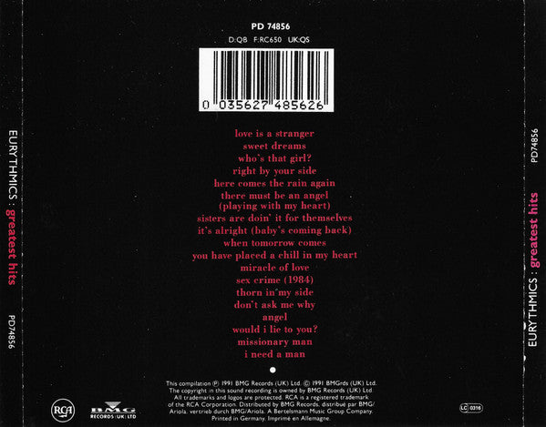 Eurythmics : Greatest Hits (CD, Comp)