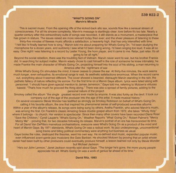 Marvin Gaye : What's Going On (CD, Album, RE)