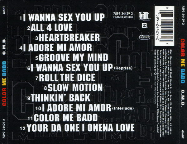 Color Me Badd : C.M.B. (CD, Album, Whi)