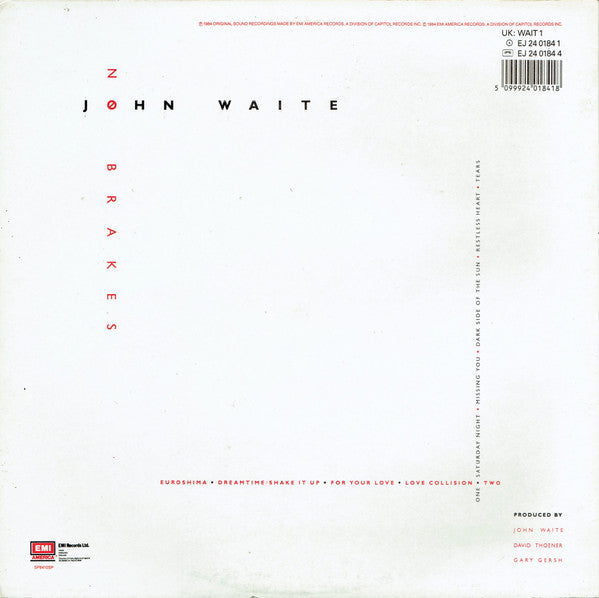 John Waite : No Brakes (LP, Album)