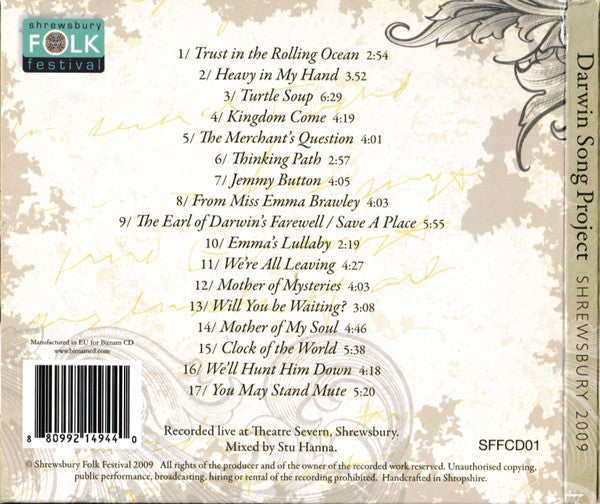 Darwin Song Project - Darwin Song Project Shrewsbury 2009 (CD) (Near Mint (NM Or M-)) - DaddyPop