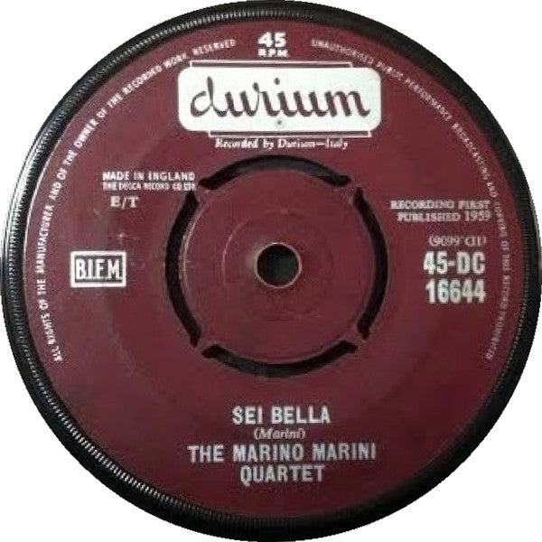 Marino Marini Ed Il Suo Quartetto : Sei Bella (7")