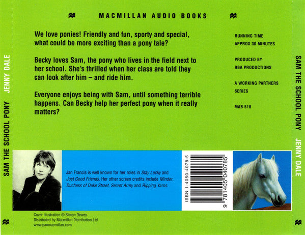 Jenny Dale Read By Jan Francis : Sam The School Pony (CD)