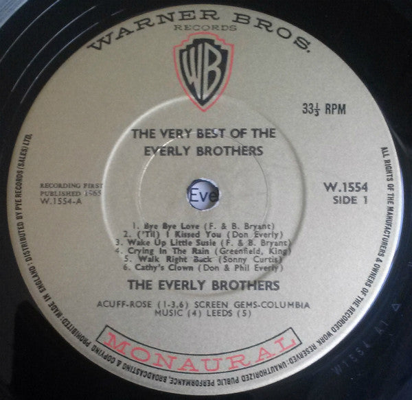 Everly Brothers : The Very Best Of The Everly Brothers (LP, Album, Mono)