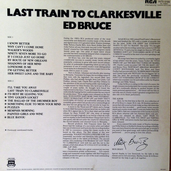 Ed Bruce : Last Train To Clarkesville (LP, Album, Comp)