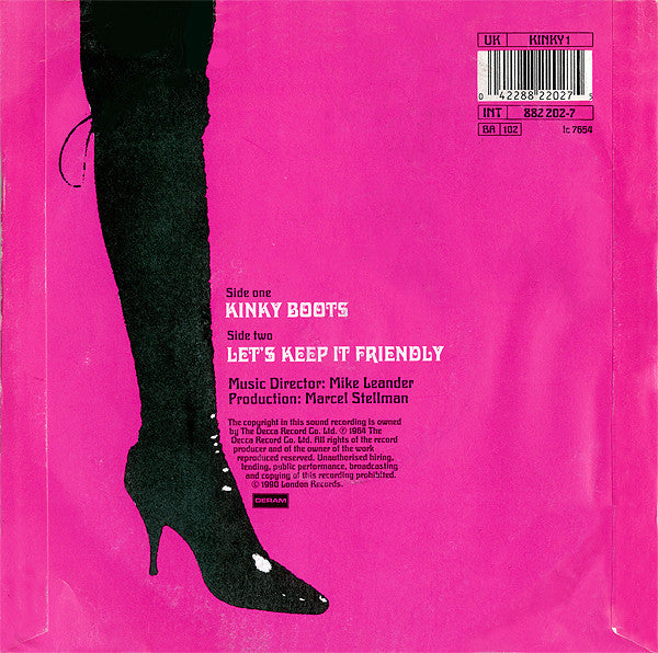 Patrick Macnee & Honor Blackman : Kinky Boots (7", Single, Mono, RE, Pap)