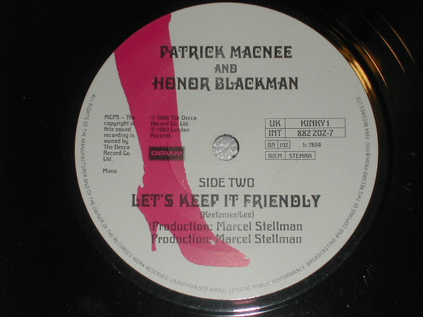 Patrick Macnee & Honor Blackman : Kinky Boots (7", Single, Mono, RE, Pap)