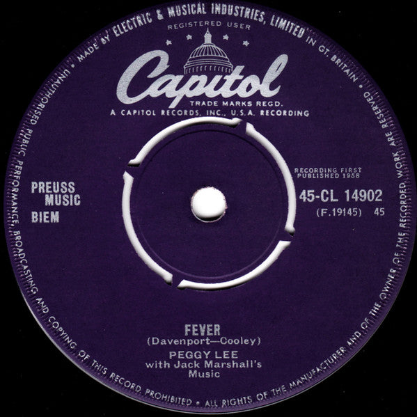 Peggy Lee - Fever (7) (Very Good (VG)) - DaddyPop