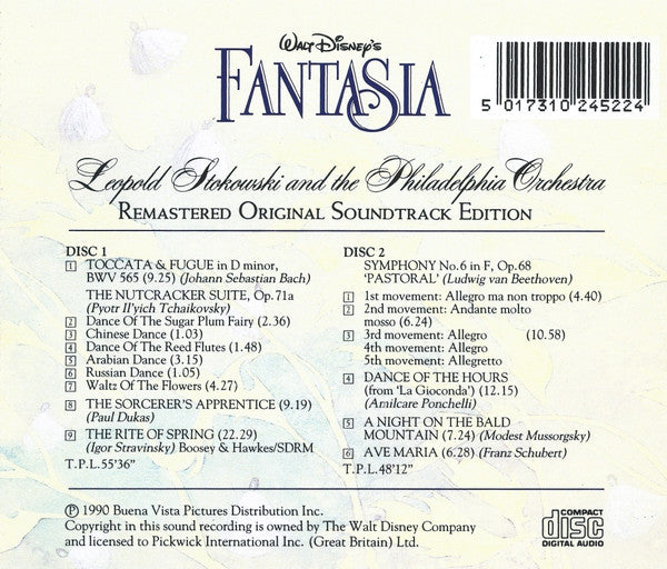 Leopold Stokowski And The Philadelphia Orchestra : Walt Disney's Fantasia (2xCD, Album, RM)