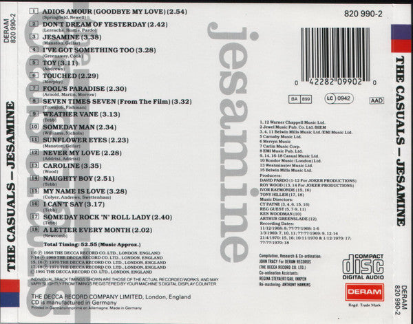 The Casuals : Jesamine (CD, Comp)