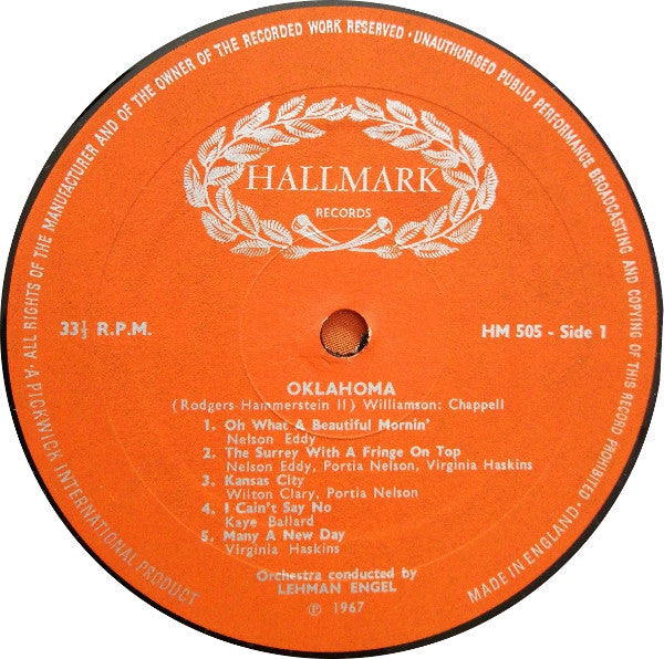 Nelson Eddy, Rodgers & Hammerstein : Oklahoma (LP, Album, Mono)