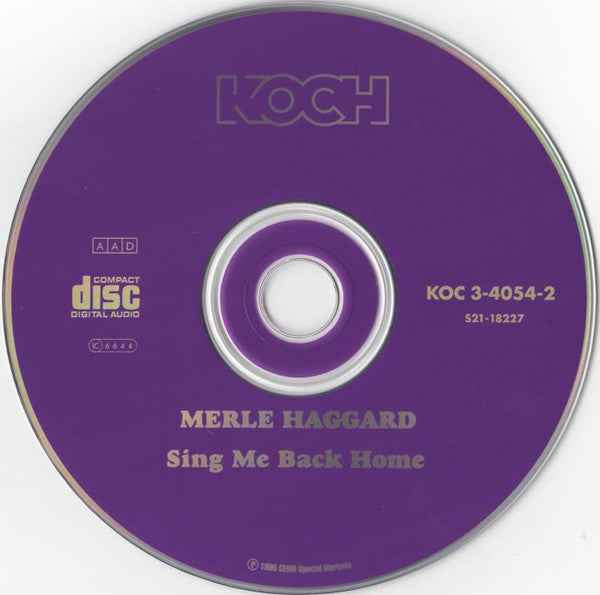Merle Haggard And The Strangers (5) : Sing Me Back Home (CD, Album, RE)