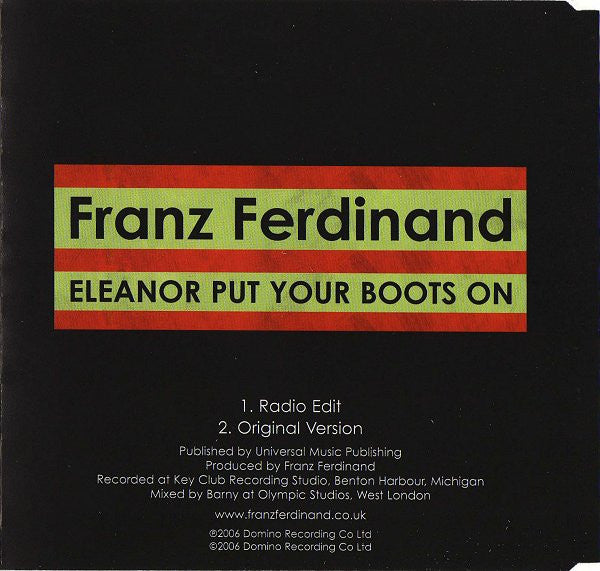 Franz Ferdinand : Eleanor Put Your Boots On (CD, Single, Promo)