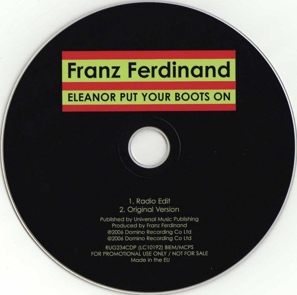 Franz Ferdinand : Eleanor Put Your Boots On (CD, Single, Promo)