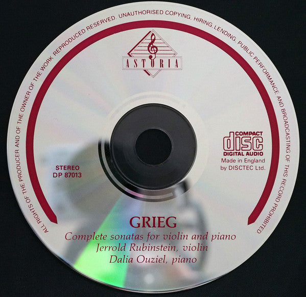 Edvard Grieg, Jerrold Rubenstein : Complete Sonatas For Violin & Piano, (CD, Album)