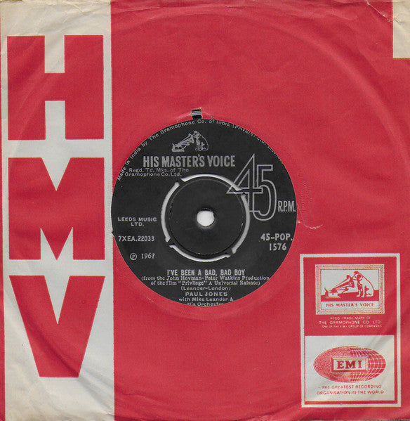 Paul Jones : I've Been A Bad, Bad Boy / Sonny Boy Williamson (7", Single, Pus)