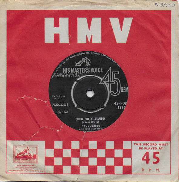 Paul Jones : I've Been A Bad, Bad Boy / Sonny Boy Williamson (7", Single, Pus)