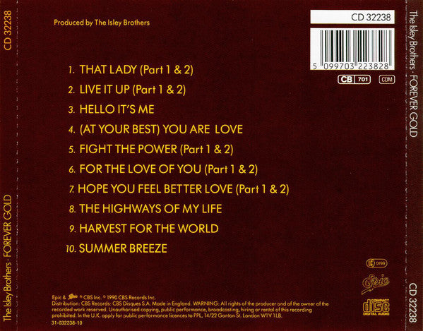 The Isley Brothers : Forever Gold (CD, Comp, RE, RP)