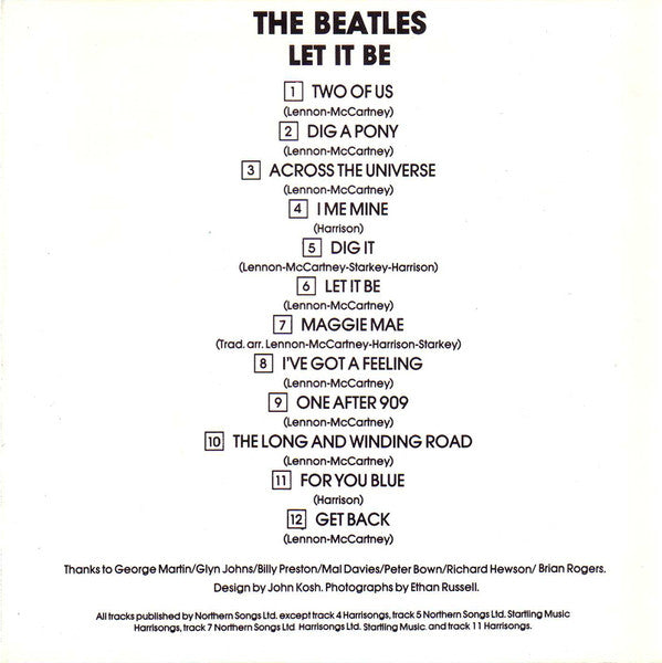 The Beatles : Let It Be (CD, Album, RE, RM)