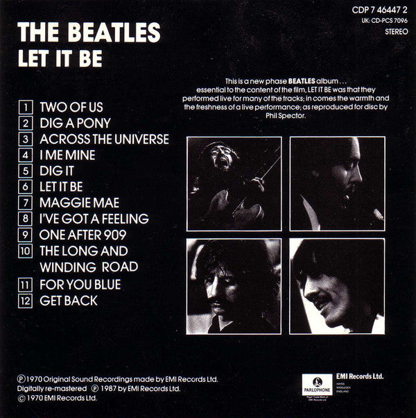 The Beatles : Let It Be (CD, Album, RE, RM)
