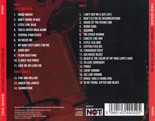Nina Simone : My Baby Just Cares For Me (Including The Original 'Little Girl Blue' Album) (2xCD, Comp, RE)