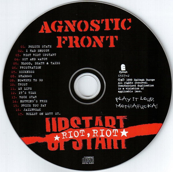 Agnostic Front : Riot, Riot, Upstart (CD, Album)