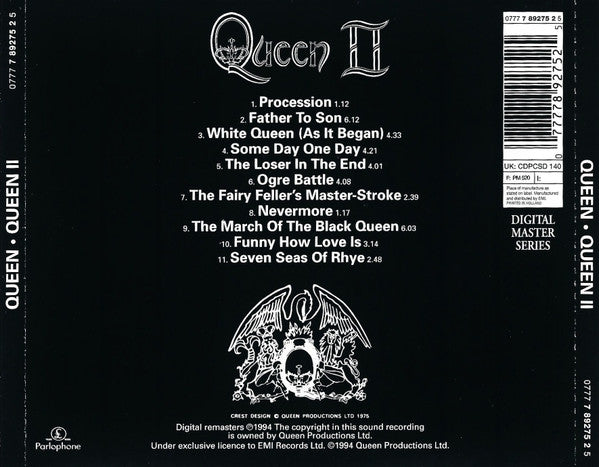 Queen : Queen II (CD, Album, RE, RM)
