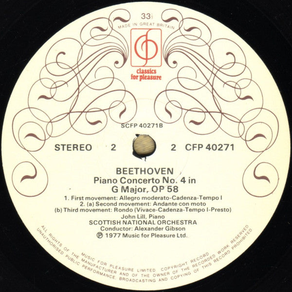 Ludwig van Beethoven, John Lill, Royal Scottish National Orchestra , Conducted By Alexander Gibson : Piano Concertos No. 2 & No. 4 (LP, Album)