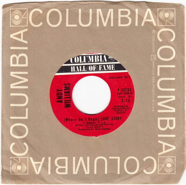 Andy Williams : Home Lovin' Man / (Where Do I Begin) Love Story (7")