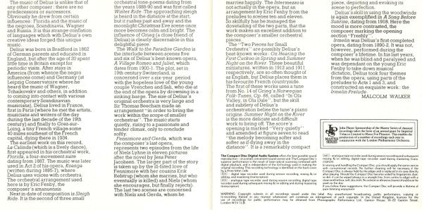 Frederick Delius, London Philharmonic Orchestra, Vernon Handley : Orchestral Works (CD, Album, RM)