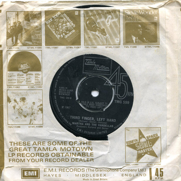 Martha Reeves & The Vandellas : Jimmy Mack (7", Single, 4-P)