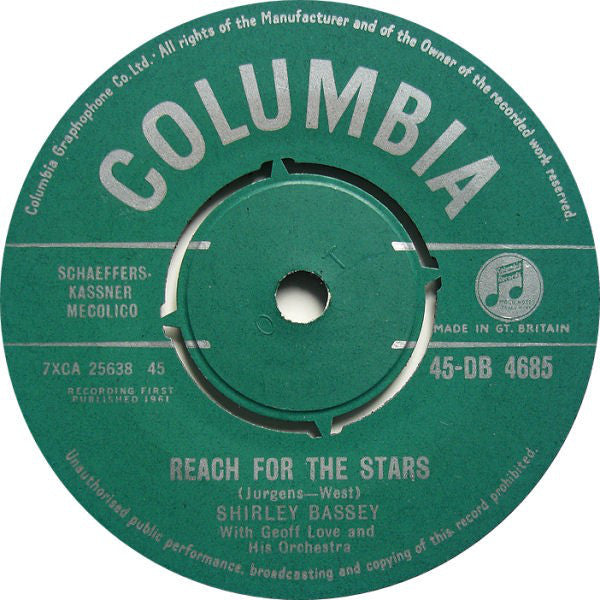 Shirley Bassey : Reach For The Stars (7", Single)