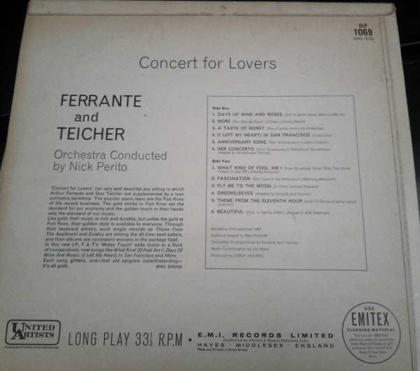 Ferrante & Teicher : Concert For Lovers (LP)