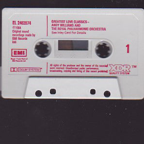 Andy Williams With The Royal Philharmonic Orchestra - Greatest Love Classics (Cassette) (Very Good Plus (VG)) - DaddyPop
