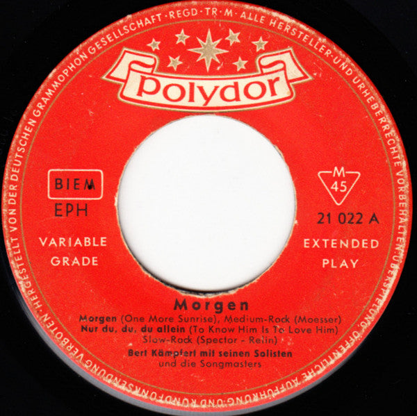 Bert Kaempfert & His Orchestra - Morgen (7) (Very Good Plus (VG)) - DaddyPop