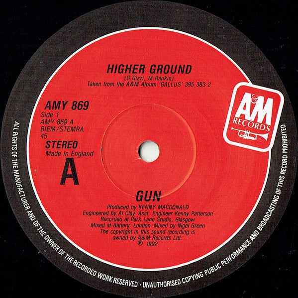 Gun (2) : Higher Ground (12", Single, Pos)