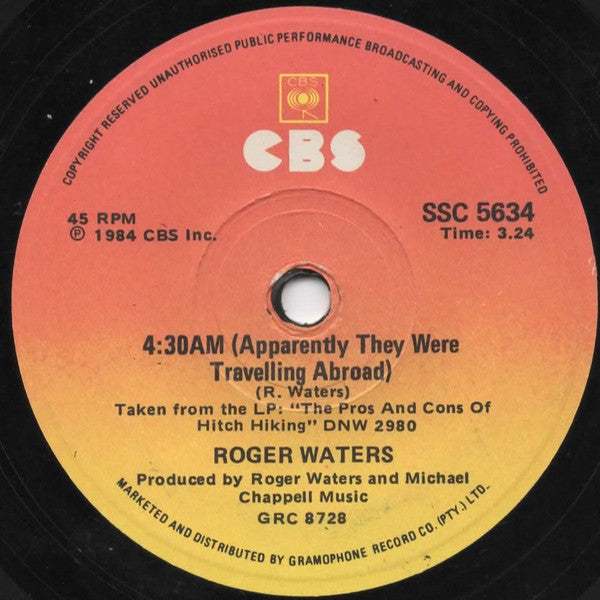 Roger Waters : 5:01AM (The Pros And Cons Of Hitch Hiking) (7", Single)