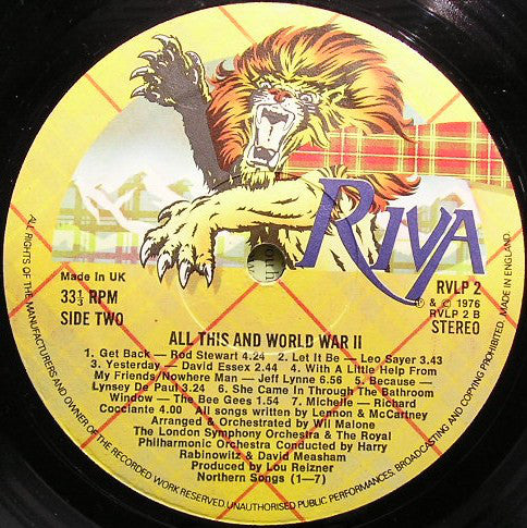 Various : All This And World War II (Original Sound Track) (2xLP, Album)