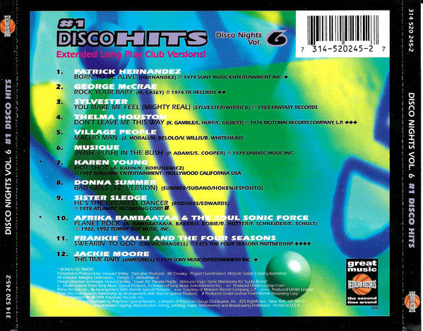 Various : #1 Disco Hits (Disco Nights Vol. 6) (CD, Comp)