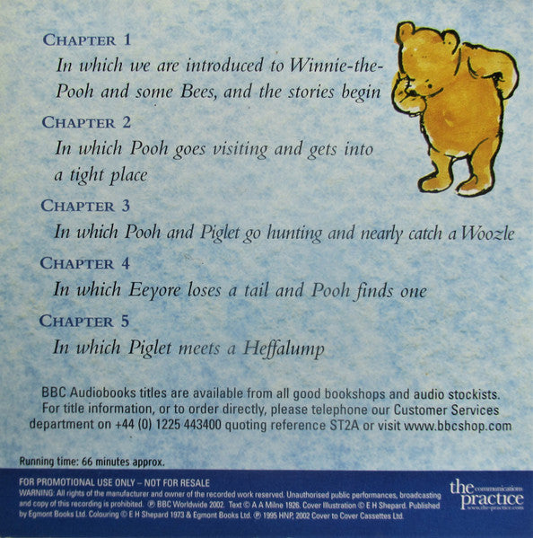 A. A. Milne Read By Bernard Cribbins : Selected Stories From Winnie The Pooh (CD, Promo)