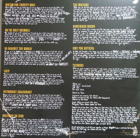 Tracer (6) : Water For Thirsty Dogs (LP, Album, Yel)