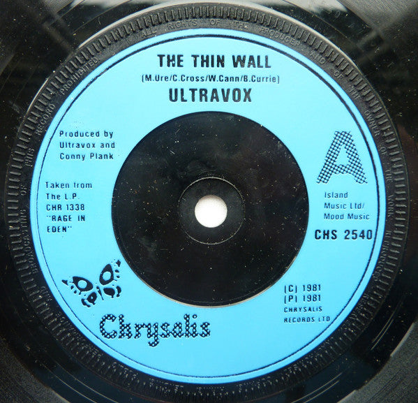 Ultravox : The Thin Wall (7", Single, UK )